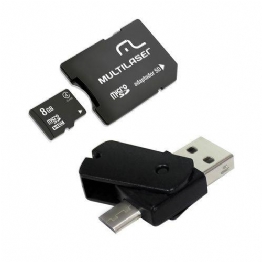 CARTÃO DE MEMORIA Pen Drive Kit dual drive OTG 8GB Multilaser - MC130 - Multilaser - 24568