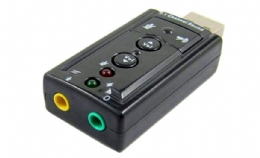PLACA DE SOM E MICROFONE USB 2.0 EXTERNO AUDIO 3D 7.1 CANAIS - 24581