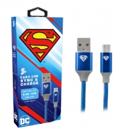 CABO USB-A PARA MICRO USB 1,5M 5+ SUPERMAN - 29147