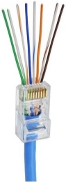 Conector RJ45 CAT6 de Passagem Vazado - 31640
