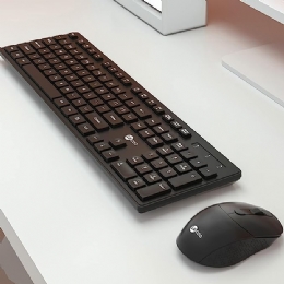 Lecoo - Combo teclado e mouse sem fio KW201 Layout ABNT2, ergonomico, teclas baixa, mouse ambidestro - 28934