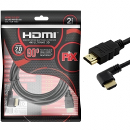 CABO HDMI 2MTS VERSAO 2.0 4K 19 PINOS PLUG 90 GRAUS PRETO PIX - <font color="#808080"><FONT SIZE=-2>Este produto é vendido por Marvel e entregue por Marvel</FONT></font> -  -  - 28815x