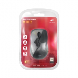 Mouse Sem Fio Dual Mode Bluetooth + Receptor M-BT12BK C3Tech - 28515