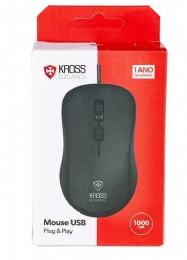 Mouse Com Fio Kross Ke-M095 USB 1.000 DPI Preto - 28927