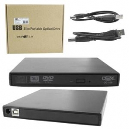 Gravador CD E DVD Slim Externo USB 2.0 DEX DG-100 DG-100 DEX - 26376