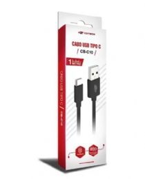 Cabo USB X USB-C 1M 3A CB-C10BK Preto C3 TECH - 28287