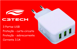 FONTE DE CARREGADOR P/CELULAR AC/USB UNIVERSAL 3.1 - 25867