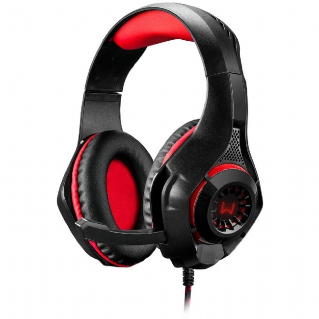 FONE DE OUVIDO WARRIO RAMA GAMER USB+P3+P2 RED LED - DOS Informática