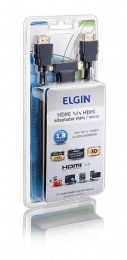 Cabo HDMI Elgin com adaptador micro hdmi e mini hdmi 1,8m - 26159