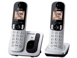 TELEFONE S/FIO KX-TGC212LB+RAMAL+ BINA PRATA - 23696