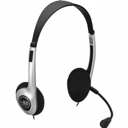 FONE C/ MICROFONE PRETO/PRATA - 24266