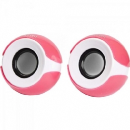 Caixa Multimídia 2.0 5W RMS CS-69 Rosa/Branca EXBOM - 24669
