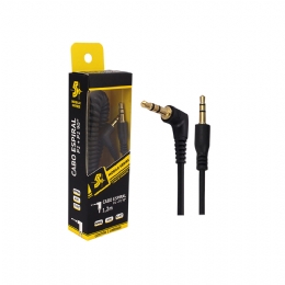 CABO P2 MOBILE - P2 + P2 ESTEREO ESPIRAL 90° - <font color="#808080"><FONT SIZE=-2>Este produto é vendido por Marvel e entregue por Marvel</FONT></font> -  -  - 28834x