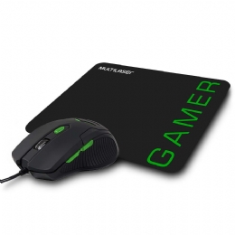 MOUSE USB E MOUSEPAD GAMER VERDE - 25145