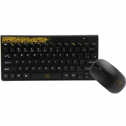TECLADO E MOUSE USB S/FIO PRETO - 25180