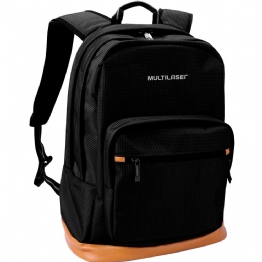 MOCHILA P/NOTEBOOK 15,6 PRETA DETALHE EM COURO - 24062