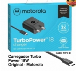 CARREGADOR MOTOROLA TURBO POWER 18W TIPE C   - <font color="#808080"><FONT SIZE=-2>Este produto é vendido por Marvel e entregue por Marvel</FONT></font> -  -  - 26028X