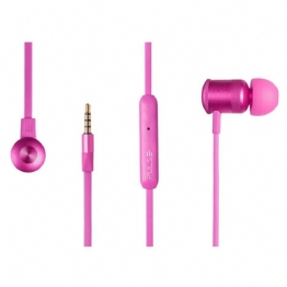 FONE DE OUVIDO METAL E SILICONE ROSA - 24068