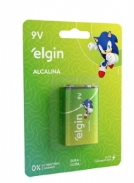 BATERIA ALCALINA ELGIN 9V 6LR61 - UNIDADE - 21738
