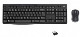 TECLADO E MOUSE USB SEM FIO LOGITECH PRETO MK270 - 24093