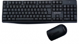 TECLADO E MOUSE SEM FIO 2.4GHZ MULTIMIDIA USB BUL MULTILAER - TC269 - 27533