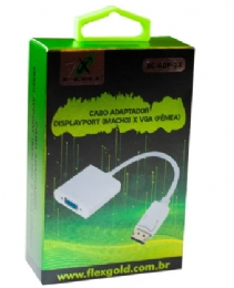 CABO ADAPTADOR FLEX DISPLAYPORT PARA VGA BRANCO - 29161