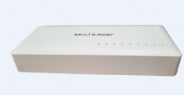 HUB SWITCH MULTILASER 8 PORTAS GIGABIT 10/100/1000 Mbps RE608 - 29187
