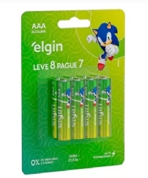 PILHA ELGIN ALCALINA  LR03 AAA COM 8 UNIDADES - 29261