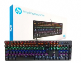TECLADO USB COM FIO GAMER MECANICO GK100 LED HP - 29494