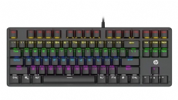 TECLADO USB COM FIO GAMER MECANICO GK200 LED PRETO HP - 29495