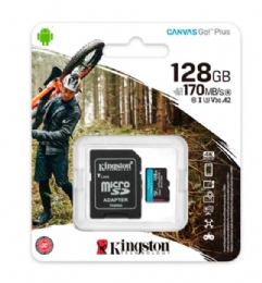 CARTAO DE MEMORIA SD KINGSTON CANVAS GO PLUS CLASS 10UHS-I 128GB MICRO+ADAPTADOR  - <font color="#808080"><FONT SIZE=-2>Este produto é vendido por Marvel e entregue por Marvel</FONT></font> -  -  - 29541x
