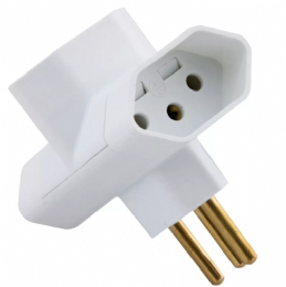 ADAPTADOR TOMADA T (3 SAIDAS, 3 PINOS) - BRANCO TRAMONTINA - 29576