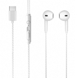FONE DE OUVIDO INTRA EH104 USB-C BRANCO LECOO - 29664