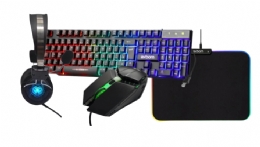 KIT GAMER EXBOM TECLADO, MOUSE, FONE E MOUSE PAD COM LED COLORIDO  - <font color="#808080"><FONT SIZE=-2>Este produto é vendido por Marvel e entregue por Marvel</FONT></font> -  -  - 29756X