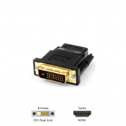 ADAPTADOR DVI MACHO PARA HDMI FEMEA ADP-DVIHDMI10BK PLUSCABLE - 29951