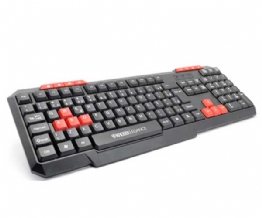 Teclado Multimídia USB Kross Elegance KE-K102 Preto e Vermelho - 24681