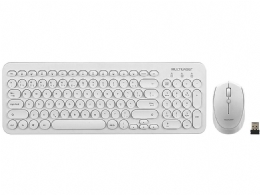 TECLADO E MOUSE USB SEM FIO TECLAS REDONDAS - 27039