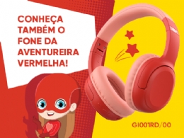 FONE DE OUVIDO Infantil AOC Gi Neto - Aventureira, Bluetooth - GI001RD/00 Vermelho  - <font color="#808080"><FONT SIZE=-2>Este produto é vendido por Marvel e entregue por Marvel</FONT></font> -  -  - 30147X