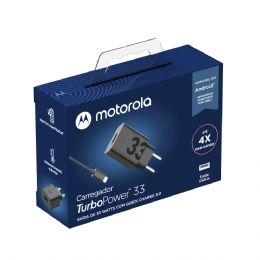 Carregador De Parede Motorola TurboPower 33W Com Cabo USB-C Preto  - <font color="#808080"><FONT SIZE=-2>Este produto é vendido por Marvel e entregue por Marvel</FONT></font> -  -  - 30883x