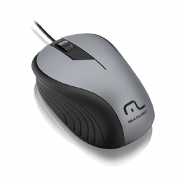MOUSE USB EMBORRACHADO PRETO C/CINZA - 22677