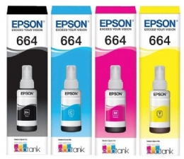 REFIL EPSON T664 PRETO/CIANO/MARGENTA/AMARELO KIT ORIGINAL - 27840