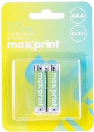 Pilha Alcalina Maxprint AAA Palito 1.5V - Blister com 2 Unidades - 31547