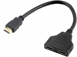 Adaptador HDMI 1 Saída Macho Para 2 Entradas Fêmeas HDMI - 26379