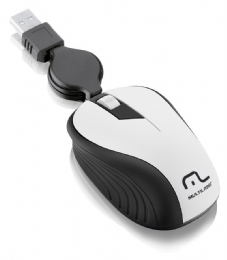 MOUSE USB RETRATIL EMBORRACHADO - BRANCO - 25579