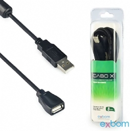 CABO EXTENSOR USB2.0 A M + A F 3MT PT  - <font color="#808080"><FONT SIZE=-2>Este produto é vendido por Marvel e entregue por Marvel</FONT></font> -  -  - 27907x