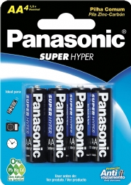 PILHA PANASONIC COMUN AA UM-3SHS C/4   - <font color="#808080"><FONT SIZE=-2>Este produto é vendido por Marvel e entregue por Marvel</FONT></font> -  -  - 26826x