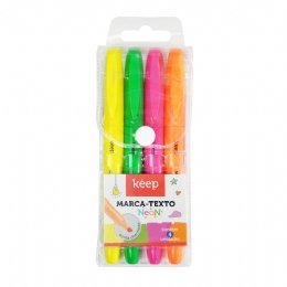 MARCA TEXTO 4 CORES NEON  - <font color="#808080"><FONT SIZE=-2>Este produto é vendido por Marvel e entregue por Marvel</FONT></font> -  -  - 28356x