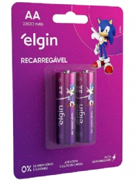 PILHA ELGIN RECARREGAVEL AA COM 2 PILHA 2500MAH - 24988