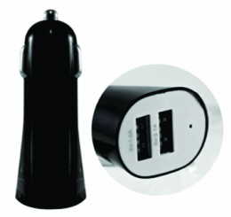 CARREGADOR USB VEICULAR PRETO - 24927