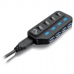 HUB USB 4 PORTAS PRETO 3.0 - 23602